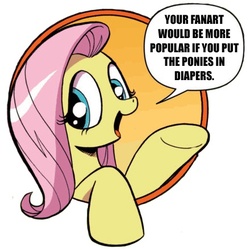 Size: 440x440 | Tagged: safe, idw, fluttershy, pony, friendship is magic #3, g4, my little pony: friendship is magic (idw), bad advice fluttershy, exploitable meme, meme, meta, solo