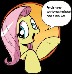 Size: 244x250 | Tagged: safe, idw, fluttershy, pony, friendship is magic #3, g4, my little pony: friendship is magic (idw), bad advice fluttershy, dialogue, exploitable meme, female, mare, meme, open mouth, smiling, solo