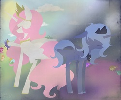 Size: 3000x2500 | Tagged: safe, artist:silbersternenlicht, princess celestia, princess luna, g4, s1 luna