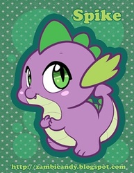 Size: 248x321 | Tagged: safe, artist:zambicandy, spike, dragon, g4, baby, baby dragon, blush sticker, blushing, chibi, cute, dots, green eyes, looking at you, male, signature, solo, spikabetes, text