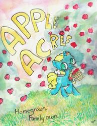 Size: 754x978 | Tagged: safe, artist:iiyalovestobite, ribbon (g1), g1, advertisement, apple, sweet apple acres