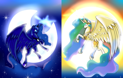 Size: 4737x3000 | Tagged: dead source, safe, artist:turrkoise, princess celestia, princess luna, g4