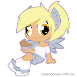 Size: 1000x1000 | Tagged: safe, artist:robynne, derpy hooves, human, g4, eared humanization, female, humanized, simple background, solo, transparent background, winged humanization