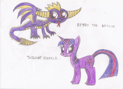 Size: 608x439 | Tagged: safe, artist:star dragon, twilight sparkle, g4, crossover, spyro the dragon, spyro the dragon (series)