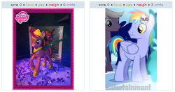 Size: 532x281 | Tagged: safe, rainbow blaze, twilight sparkle, alicorn, pony, g4, games ponies play, my little pony: friendship is magic, exploitable meme, female, juxtaposition, juxtaposition win, male, mare, stallion, twilight sparkle (alicorn)