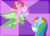 Size: 2337x1699 | Tagged: safe, artist:senx, gummy, pinkie pie, rainbow dash, alicorn, pony, g4, allicorn, gummycorn