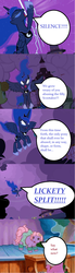 Size: 493x1785 | Tagged: safe, edit, edited screencap, screencap, lickety-split, princess luna, scootaloo, g1, g4, luna eclipsed, my little pony: friendship is magic, comic, g1 to g4, generation leap, licketabuse, royal canterlock, royal decree, scootatolerance, screencap comic, text, traditional royal canterlot voice