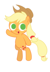 Size: 1030x1486 | Tagged: safe, artist:sauec, applejack, earth pony, pony, g4, bipedal, cute, female, happy, simple background, solo, transparent background