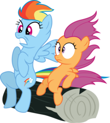 Size: 9182x10232 | Tagged: safe, artist:tryhardbrony, rainbow dash, scootaloo, g4, sleepless in ponyville, absurd resolution, simple background, transparent background, vector