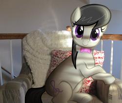Size: 960x811 | Tagged: safe, artist:lightningp, octavia melody, earth pony, pony, g4, chair, female, ponies in real life, sitting, smiling, solo