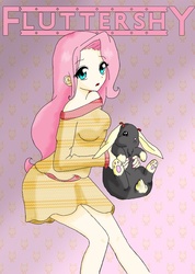 Size: 800x1122 | Tagged: safe, artist:chibilory, fluttershy, human, g4, clothes, dress, humanized