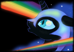 Size: 3600x2550 | Tagged: safe, artist:alouncara, nightmare moon, pony, g4, female, rainbow, solo