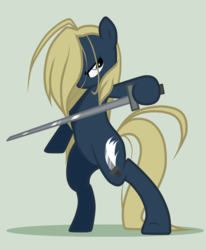 Size: 2161x2617 | Tagged: safe, artist:turrkoise, earth pony, fullmetal alchemist, olivier mira armstrong, ponified, sword, weapon