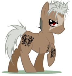 Size: 900x944 | Tagged: safe, artist:turrkoise, earth pony, fullmetal alchemist, ponified, scar, scar the ishvalan