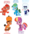 Size: 1053x1142 | Tagged: safe, artist:alisonwonderland1951, adorabeezle winterpop, cute, gloyd orangeboar, jubileena bing-bing, ponified, snowanna rainbeau, sugar rush, swizzle malarkey, wreck-it ralph