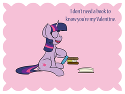 Size: 2400x1800 | Tagged: safe, artist:faithlessrurouni, twilight sparkle, pony, g4, book, female, solo, valentine