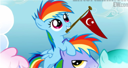 Size: 511x271 | Tagged: safe, edit, screencap, rainbow blaze, rainbow dash, pony, g4, games ponies play, filly, filly rainbow dash, flag, star and crescent, turkey (country), turkish, younger