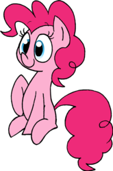 Size: 897x1355 | Tagged: dead source, safe, artist:strangiesleepy, pinkie pie, earth pony, pony, g4, cute, diapinkes, female, mare, missing cutie mark, simple background, sitting, solo, transparent background