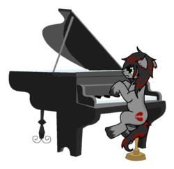 Size: 900x880 | Tagged: safe, artist:poisonlicious, oc, oc only, earth pony, pony, heartbreak, musical instrument, piano