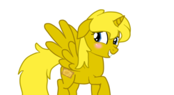 Size: 641x352 | Tagged: safe, artist:xxredehthecatxx, oc, oc only, oc:ticket, alicorn, pony, alicorn oc, blushing, simple background, solo, transparent background