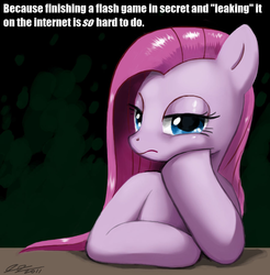 Size: 900x913 | Tagged: safe, artist:johnjoseco, pinkie pie, fighting is magic, g4, fighting is drama, text