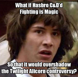 Size: 497x495 | Tagged: safe, twilight sparkle, alicorn, pony, fighting is magic, g4, alicorn drama, conspiracy keanu, drama, exploitable meme, female, fighting is drama, hasbro, lucifer hasbro, mare, meme, twilight sparkle (alicorn)