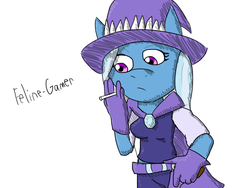 Size: 1024x768 | Tagged: safe, artist:feline-gamer, trixie, anthro, g4, 30 minute art challenge, cowgirl, smoking