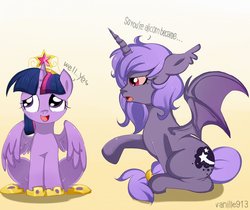 Size: 975x819 | Tagged: safe, artist:spookyle, twilight sparkle, oc, oc:moonstar, alicorn, pony, g4, alicorn oc, twilight sparkle (alicorn)