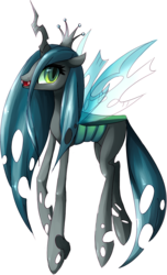 Size: 670x1099 | Tagged: dead source, safe, queen chrysalis, changeling, changeling queen, g4, female, smiling, solo