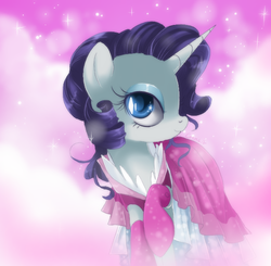 Size: 630x618 | Tagged: dead source, safe, artist:loyaldis, rarity, pony, unicorn, g4, alternate hairstyle, clothes, dress, female, solo