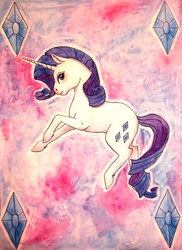 Size: 2238x3078 | Tagged: safe, artist:raevenilonka, rarity, pony, g4, cutie mark, female, solo, traditional art