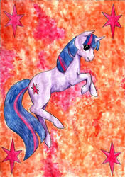 Size: 1628x2316 | Tagged: safe, artist:raevenilonka, twilight sparkle, pony, g4, cutie mark, female, solo, traditional art