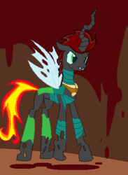 Size: 304x416 | Tagged: safe, artist:flare-the-pegasus, oc, oc only, changeling, changelingified