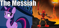 Size: 605x288 | Tagged: safe, twilight sparkle, g4, bionicle, crossover, lego, tahu
