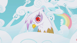 Size: 1280x720 | Tagged: safe, edit, edited screencap, screencap, gilda, griffon, g4, griffon the brush off, naruto, sharingan