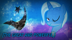 Size: 1920x1080 | Tagged: safe, artist:utterlyludicrous, trixie, g4, cute, fireworks, vector, wallpaper, wink