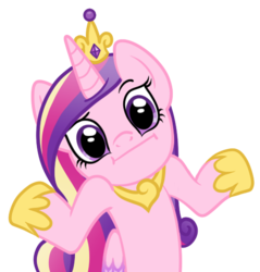 Size: 500x524 | Tagged: safe, artist:tenaflyviper, princess cadance, alicorn, pony, g4, :i, female, looking at you, mare, reaction image, shrug, shrugpony, simple background, solo, transparent background, vector
