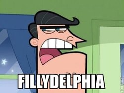 Size: 400x300 | Tagged: safe, barely pony related, dinkleberg, fillydelphia, image macro