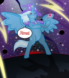 Size: 3200x3600 | Tagged: safe, artist:gatesmccloud, trixie, alicorn, pony, g4, alicornified, bipedal, race swap, trixiecorn