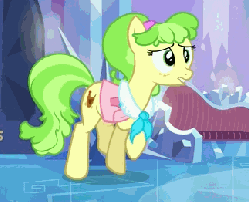 Size: 324x262 | Tagged: safe, screencap, chickadee, ms. peachbottom, earth pony, pony, g4, games ponies play, animated, cropped, female, mare, prancing, solo, trotting, trotting in place