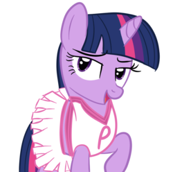 Size: 866x858 | Tagged: safe, artist:smile, twilight sparkle, pony, unicorn, g4, bedroom eyes, cheerleader, female, mare, simple background, solo, transparent background, unicorn twilight