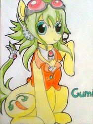 Size: 480x640 | Tagged: safe, artist:scream-party, crossover, female, gumi, mare, ponified, vocaloid