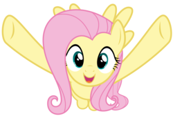 Size: 8192x5588 | Tagged: safe, artist:thatguy1945, fluttershy, pegasus, pony, g4, games ponies play, season 3, .svg available, absurd resolution, cute, female, flying, happy, hug, incoming hug, looking at you, mare, meme origin, open mouth, shyabetes, simple background, smiling, solo, spread wings, transparent background, vector