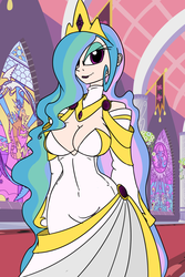 Size: 800x1200 | Tagged: dead source, safe, artist:wouhlven, princess celestia, human, g4, humanized, solo