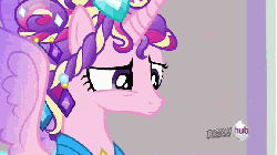 Size: 576x324 | Tagged: safe, screencap, princess cadance, alicorn, pony, g4, games ponies play, animated, ceremonial headdress, female, mare, solo