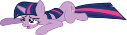 Size: 14099x3916 | Tagged: safe, artist:quanno3, twilight sparkle, pony, unicorn, g4, games ponies play, absurd resolution, female, mare, prone, simple background, solo, tired, transparent background, unicorn twilight, vector