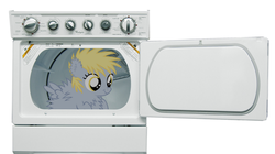 Size: 590x331 | Tagged: safe, artist:photonicboom, derpy hooves, pegasus, pony, g4, dryer, female, fluffy, mare, underp