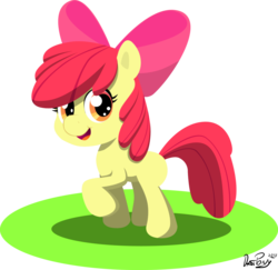 Size: 1300x1265 | Tagged: safe, artist:datponypl, apple bloom, earth pony, pony, g4, adorabloom, cute, female, filly, looking at you, looking back, looking back at you, solo