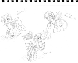 Size: 1000x816 | Tagged: safe, artist:blazang, oc, oc only, fallout equestria, boom, gorriz, the kid