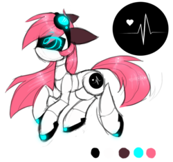 Size: 618x581 | Tagged: safe, artist:the--cloudsmasher, oc, oc only, oc:heartbit, robot, solo